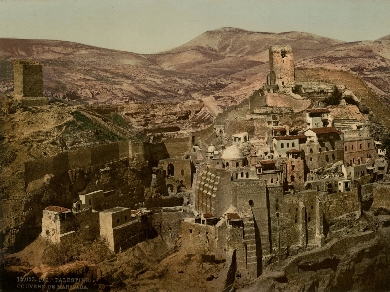 دير مار سابا ، 1880-1900 (الفوتوكروم) بواسطة المصور السويسري
