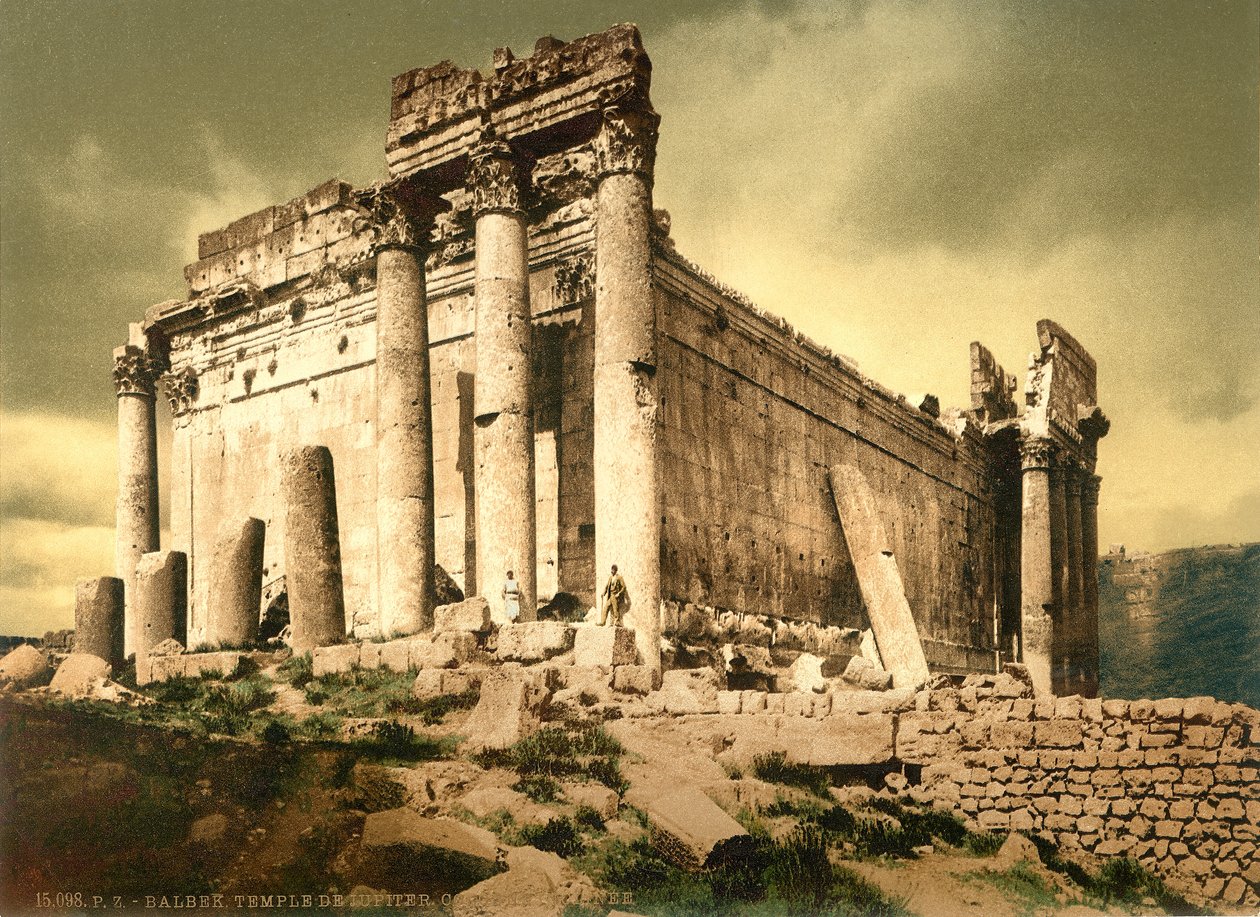 معبد باخوس ، بعلبك ، 1880-1900 (الفوتوكروم) بواسطة المصور السويسري