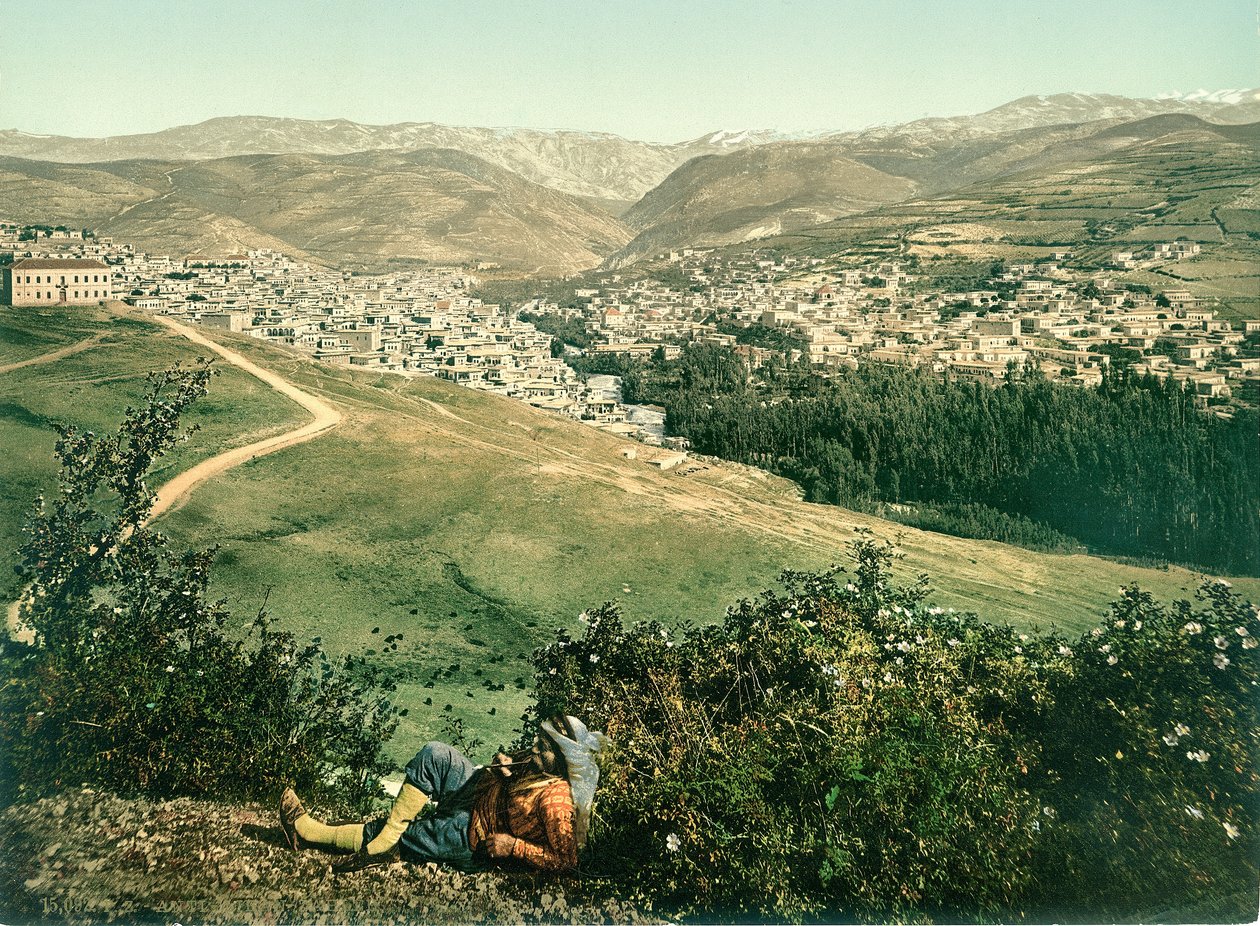 زحلة ، لبنان ، c.1880-1900 (فوتوكروم) بواسطة المصور السويسري