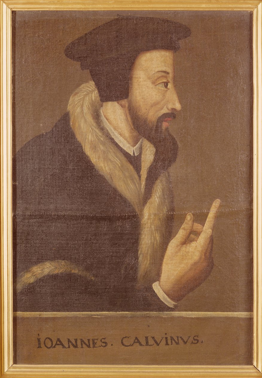 صورة جون كالفن (1509-64) اللاهوتي والمصلح الفرنسي بواسطة المدرسة السويسرية