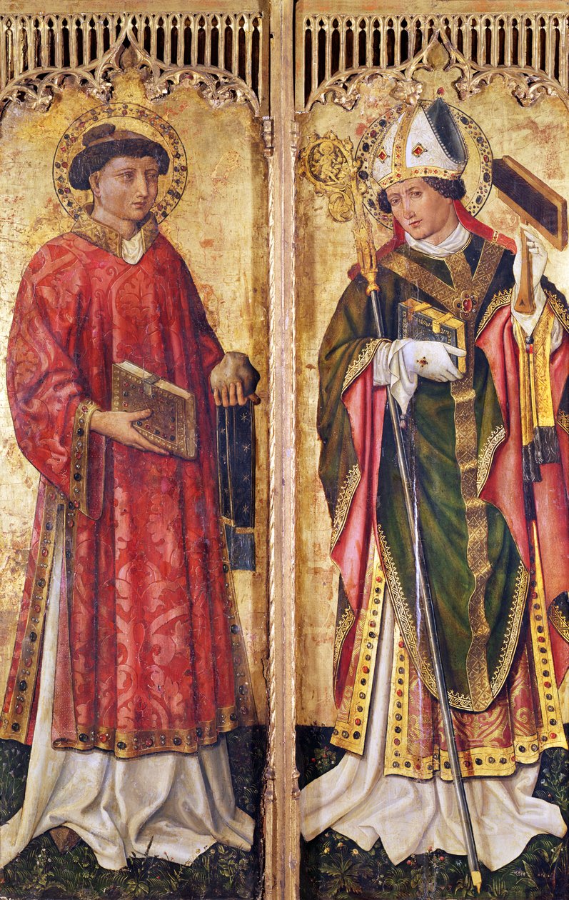 سانت ستيفن وسانت بليز ، من مذبح بيير روب ، c.1450 بواسطة المدرسة السويسرية