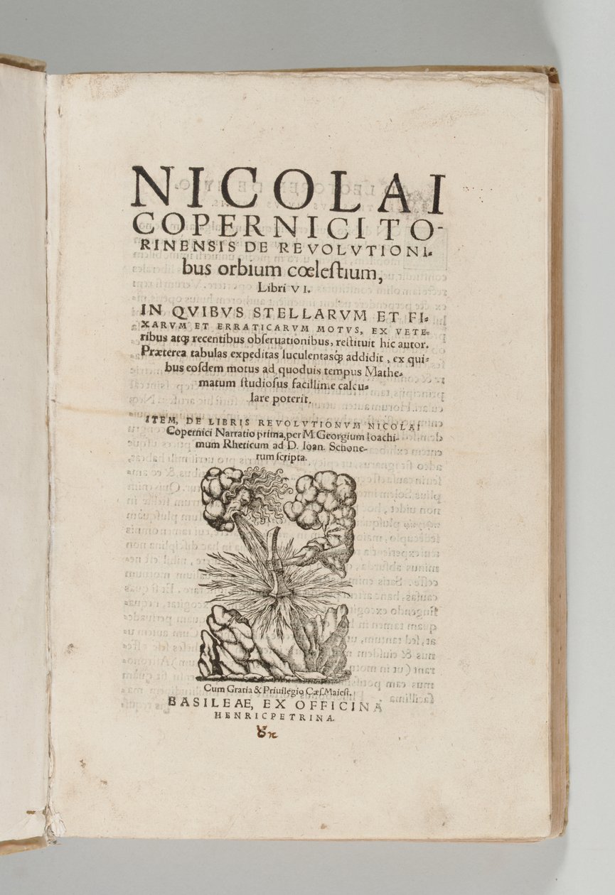 بقلم نيكولاس كوبرنيكوس (1473-1543) مع ثورات كتب نيكولاس كوبرنيكوس الناطقة ، الأولى بقلم يوهان ريتيكوس (1514-1574) ، بازل: توماس بيتر بواسطة المدرسة السويسرية