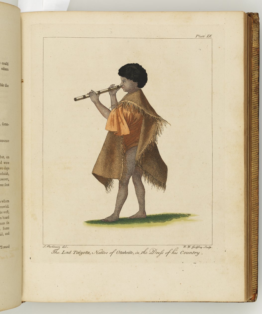 رسم توضيحي من مجلة رحلة إلى البحار الجنوبية: في سفينته جلالة الملكة ، انديفور ، 1794 (نقش يدوي) بواسطة سيدني