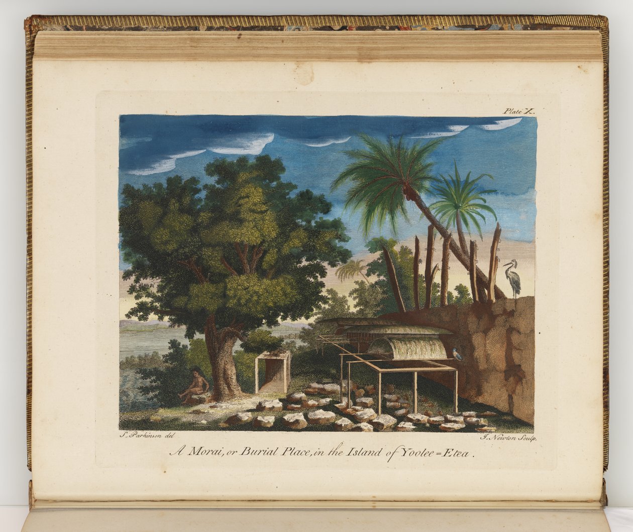 رسم توضيحي من مجلة رحلة إلى البحار الجنوبية: في سفينته جلالة الملكة ، انديفور ، 1794 (نقش يدوي) بواسطة سيدني