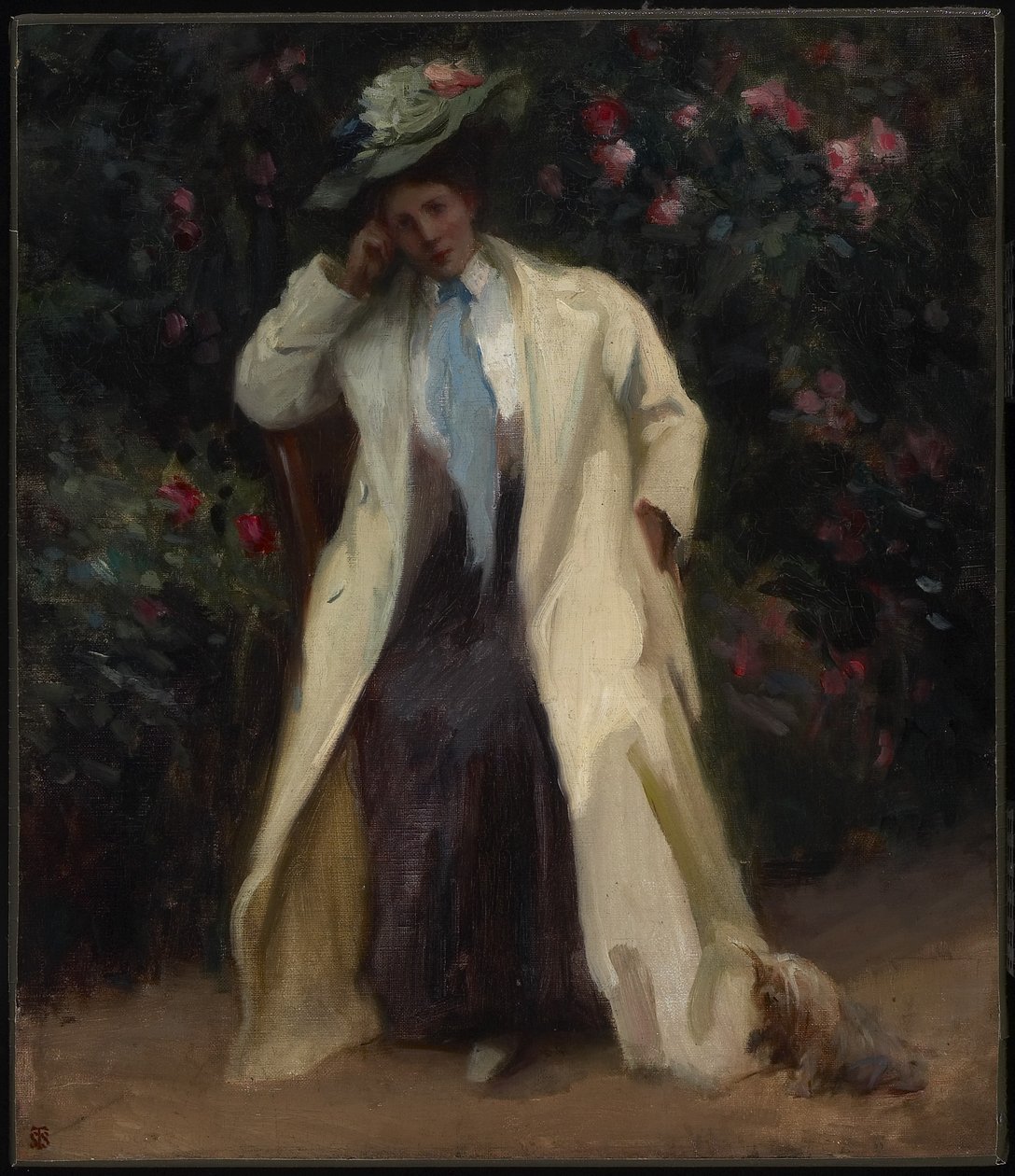 سيدة مع كلب ، c.1898 (زيت على لوح قماش) بواسطة سيدني ستريكلاند تالي
