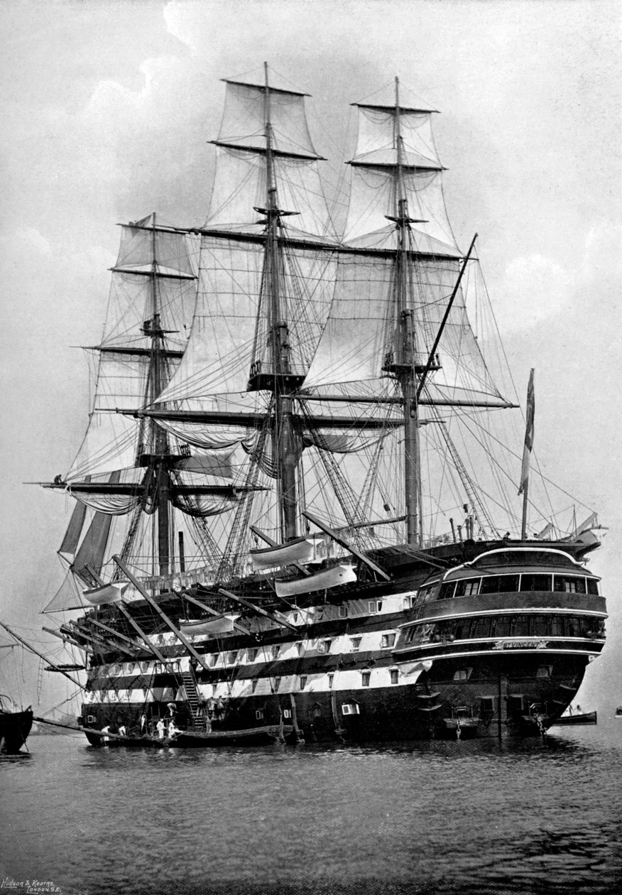 سفينة التدريب HMS سانت فنسنت في بورتسموث ، هامبشاير ، 1896 بواسطة سيموندس وشركاه