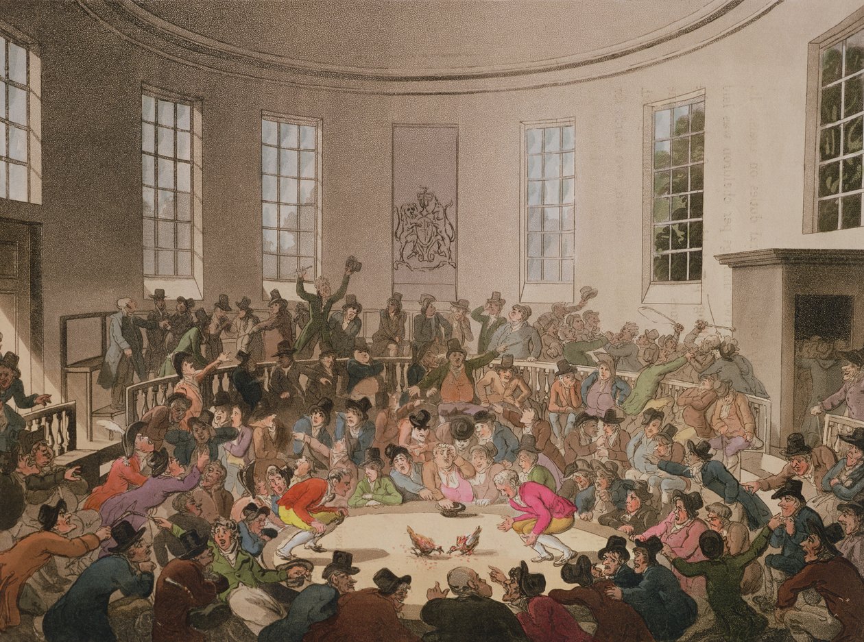 حفرة الديك الملكي ، 1808 ، محفورة من قبل جون Bluck (fl.1791-1819) بواسطة بوجين ورولاندسون