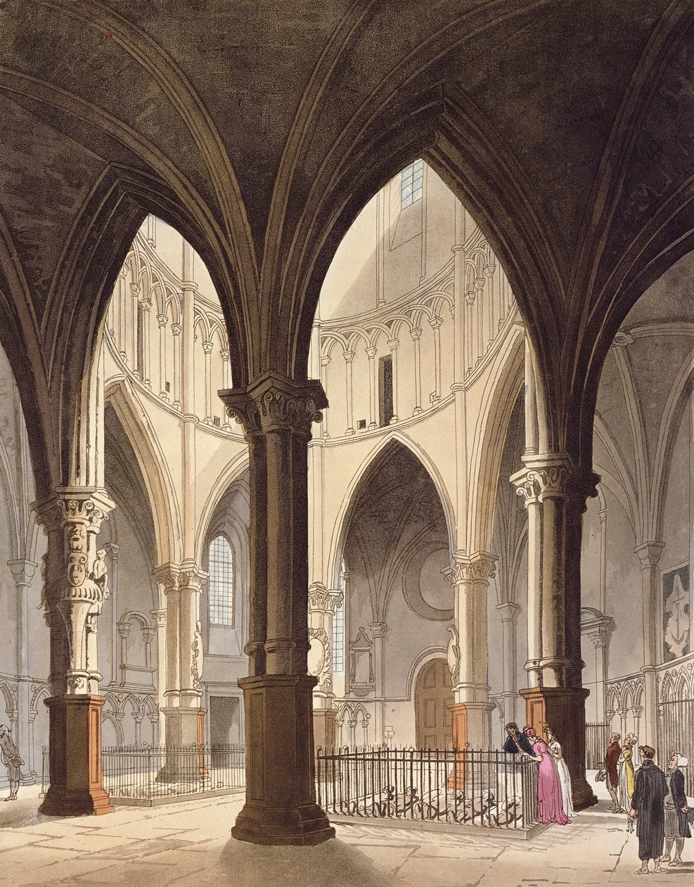 كنيسة المعبد ، 1809 (aquatint) بواسطة بوجين ورولاندسون