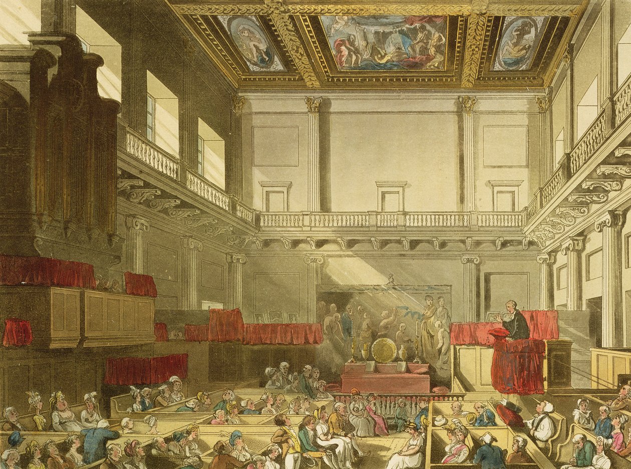 وايتهول ، من فيلم "Ackermann&39;s Microcosm of London" ، الذي نقشه جون بلوك (fl.1791-1831) 1809 (aquatint) بواسطة بوجين ورولاندسون