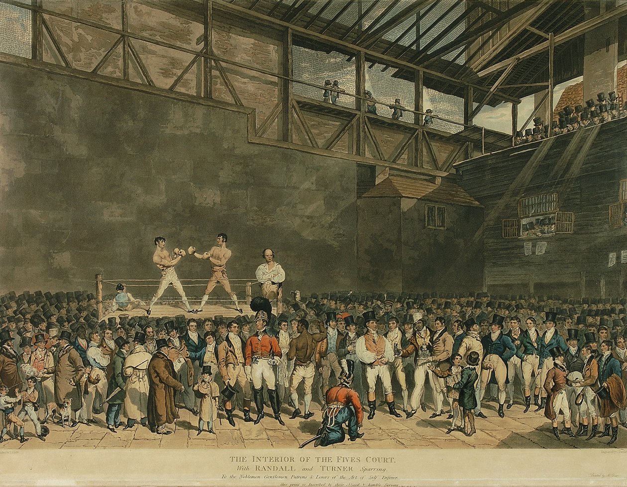 The Interior of the Fives Court, engraved by Charles Turner بواسطة ت. (بعد) بليك