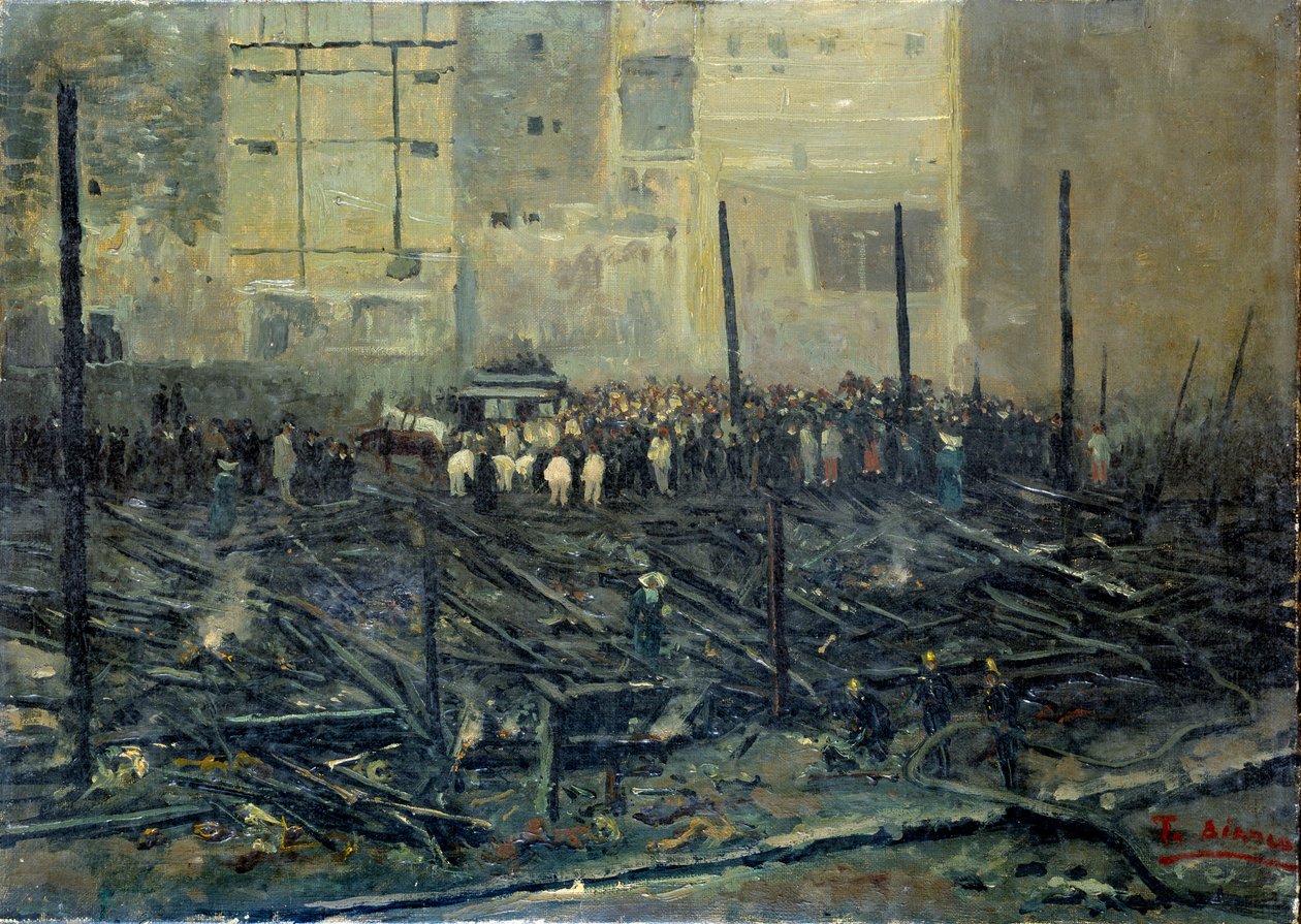 البازار الخيري بعد حريق 4/5/1897 لوحة ت. بيانكو (القرن التاسع عشر) 1897 باريس ، متحف كارنافاليت بواسطة تي بيانكو