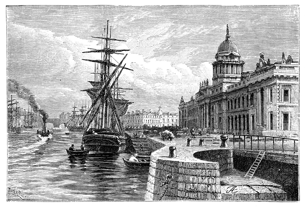 The Custom House ، دبلن ، أيرلندا ، 1900. بواسطة T. Hart