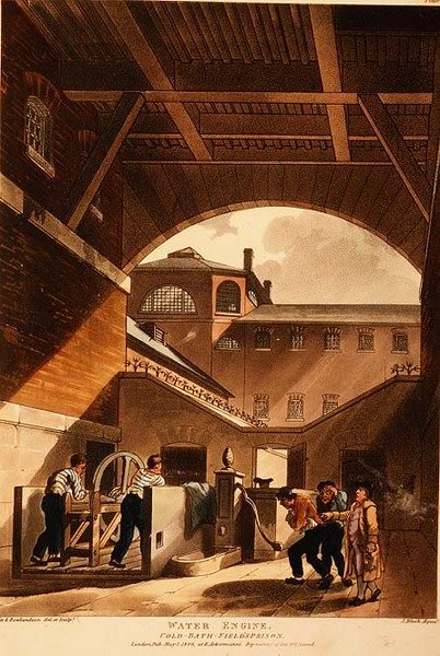 محرك المياه ، سجن كولد باث فيلد ، من "العالم الصغير في لندن" لأكرمان بواسطة تي وبوجين إيه سي رولاندسون