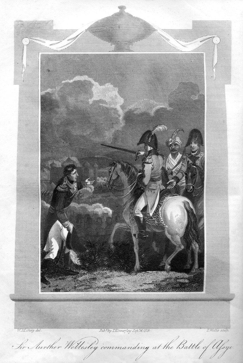 قائد دوق ويلينغتون في معركة Assaye ، 1816. بواسطة T. Wallis