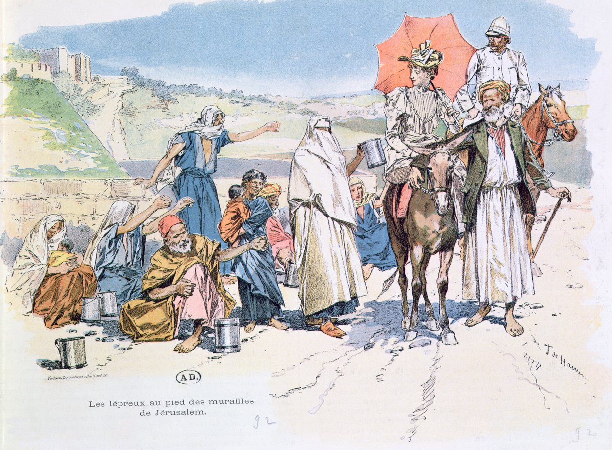 البرص خارج أسوار القدس ، 1892 بواسطة T. de Haener