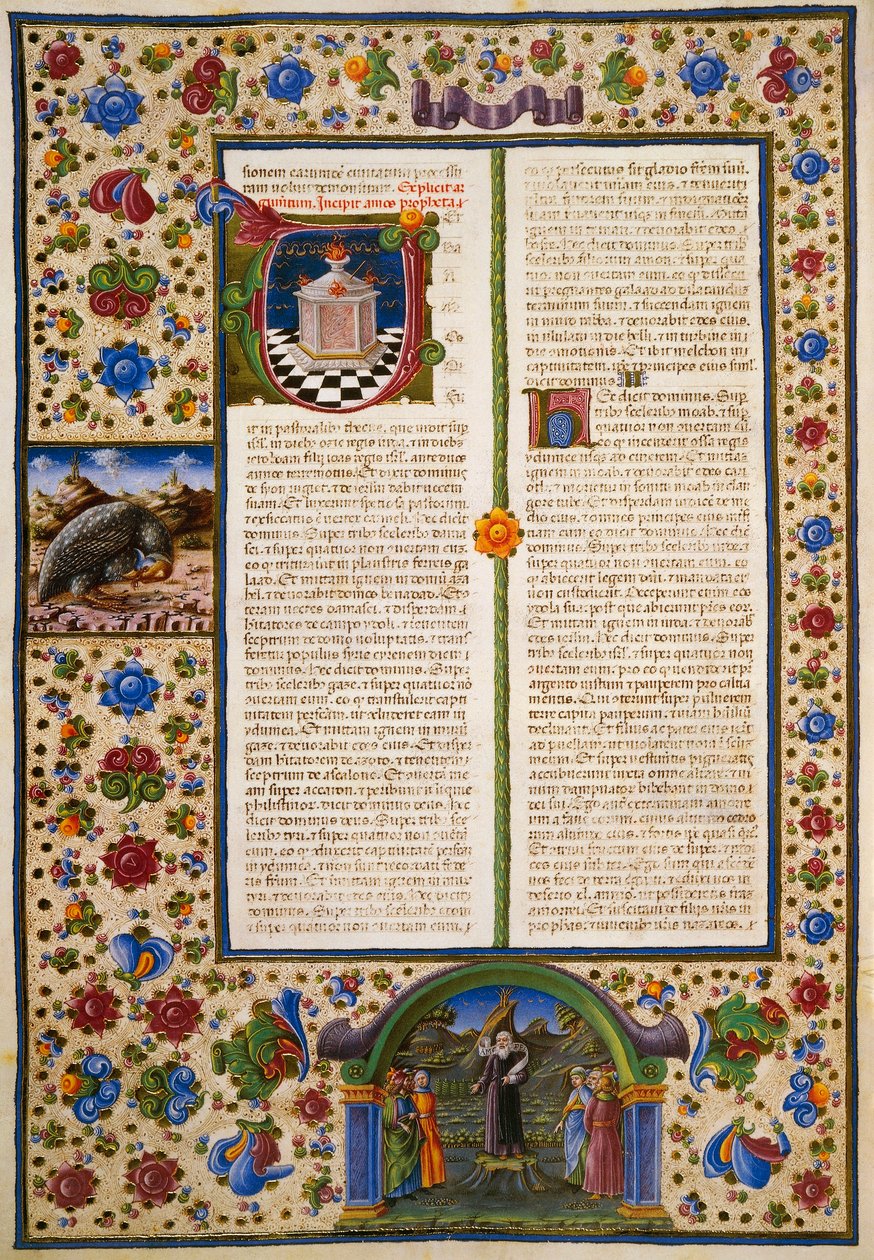 بداية من كتاب المكابيين الأول ، من المجلد الأول من الكتاب المقدس لبورسو ديست ، منارة بواسطة تادو كريفيللي (1425-1479) وآخرون ، مخطوطة لاتينية 422-423 ، الصحيفة 110 ، ظهر ، مخطوطة برشمان بواسطة تاديو كريفيلي