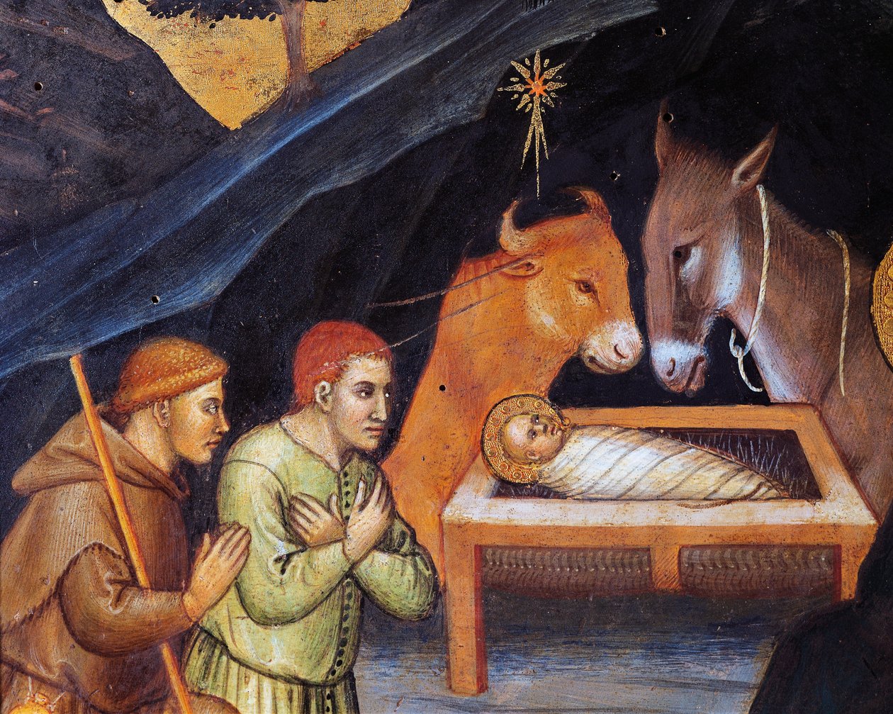 العشق من المجوس بواسطة Taddeo di Bartolo (حوالي 1362 - حوالي 1422) ، تمبرا على لوحة ، 38x57 سم ، التفاصيل بواسطة Taddeo di Bartolo