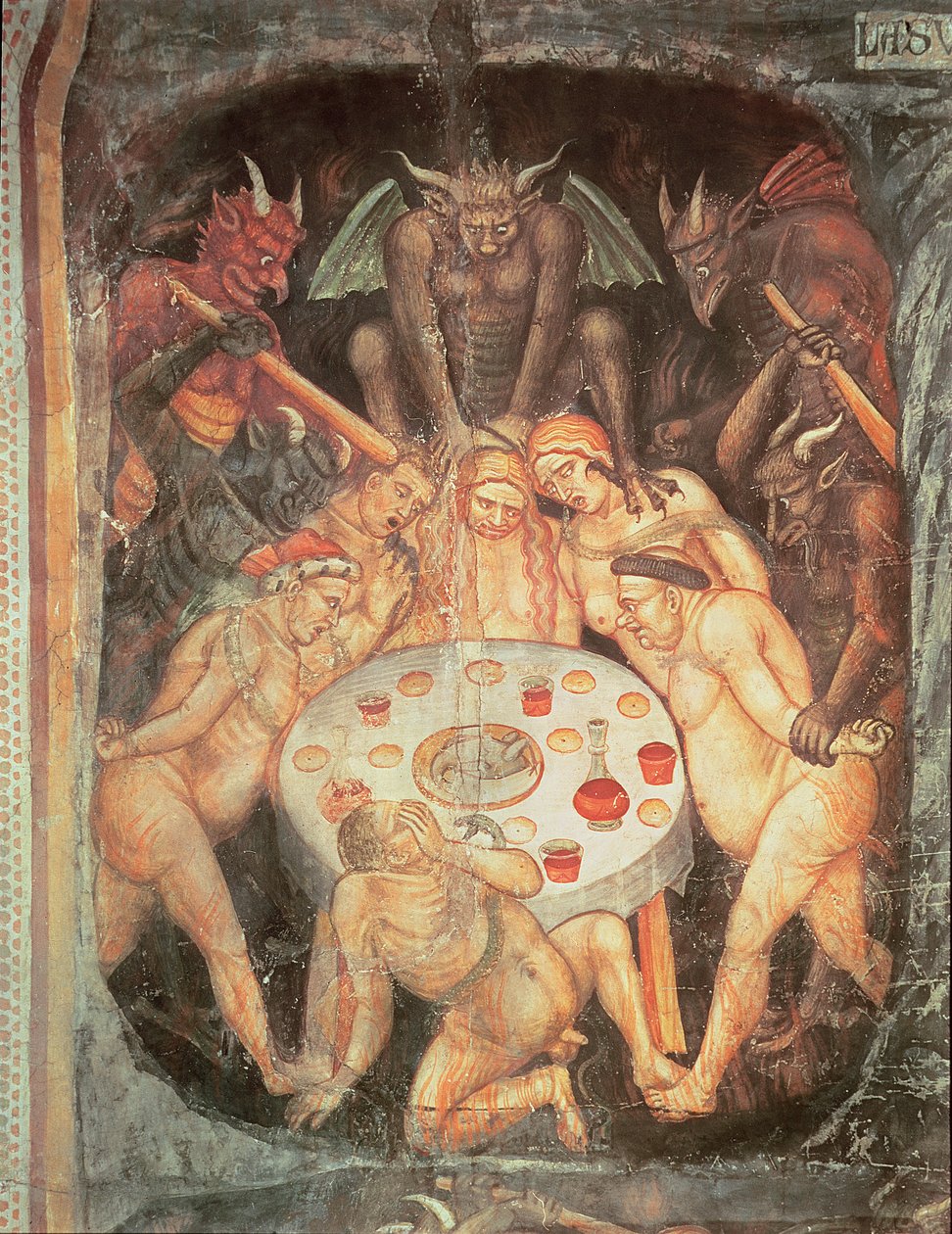 الجحيم ، تفاصيل الجشع ، ج 1394 بواسطة Taddeo di Bartolo