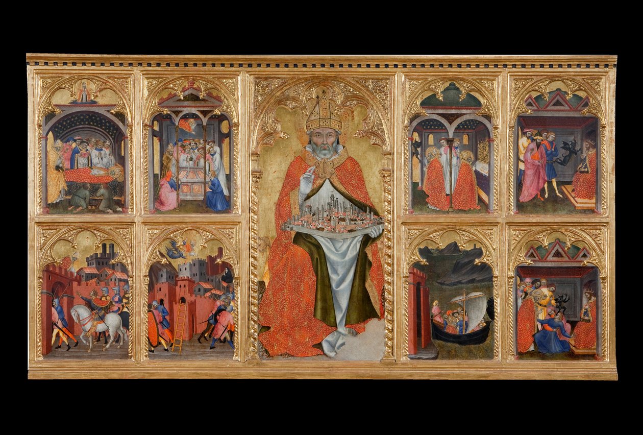 توج سان جيميجنانو بثماني قصص من حياته بواسطة Taddeo di Bartolo