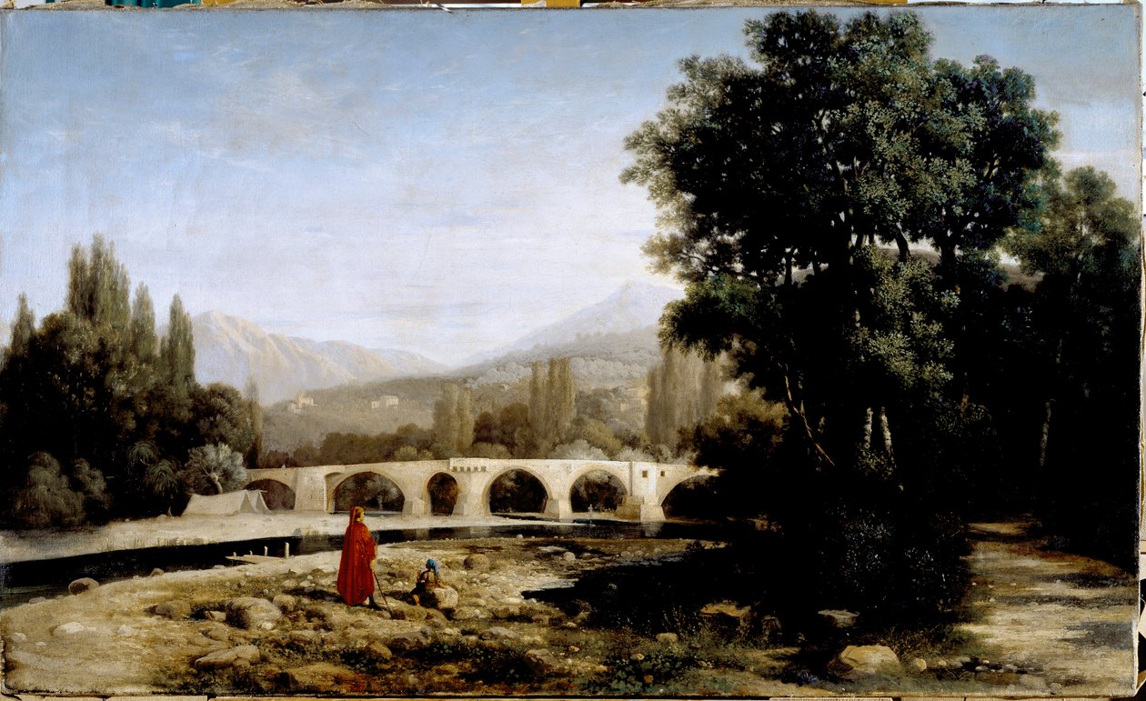 دانتي ونهر إنتيلا أو رسم ممر للمطهر في "" La divina commedia "(الكوميديا الإلهية) لدانتي أليغييري (1265-1321) لوحة تمار لوكسورو (1824-1899) حوالي 1861 قاتمة. 62x105 سم جينات ، Civica Galleria d