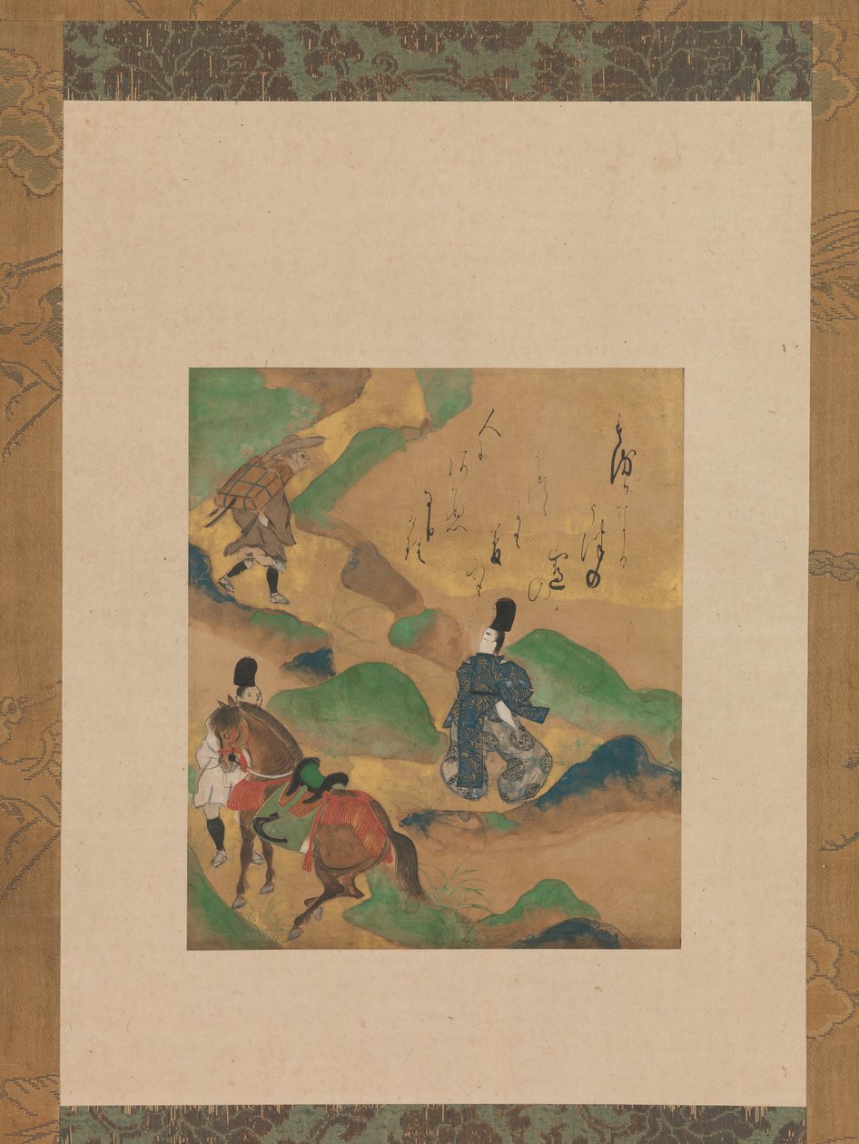 جبل أوتسو أوتسو نو ياما ، من حكايات Ise Ise monogatari ، ca. 1634. بواسطة Tawaraya Sotatsu