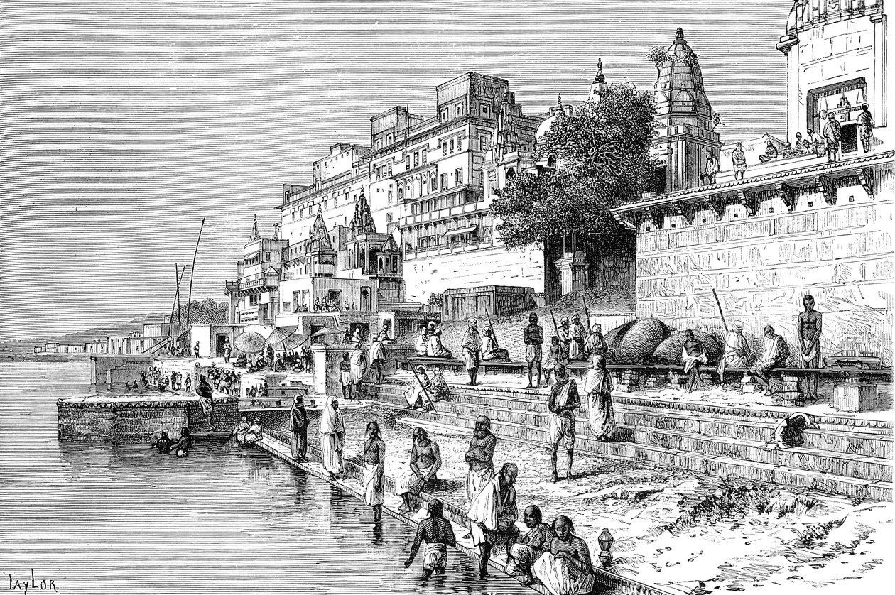 بيناريس فاراناسي ، الهند ، 1895. بواسطة تايلور