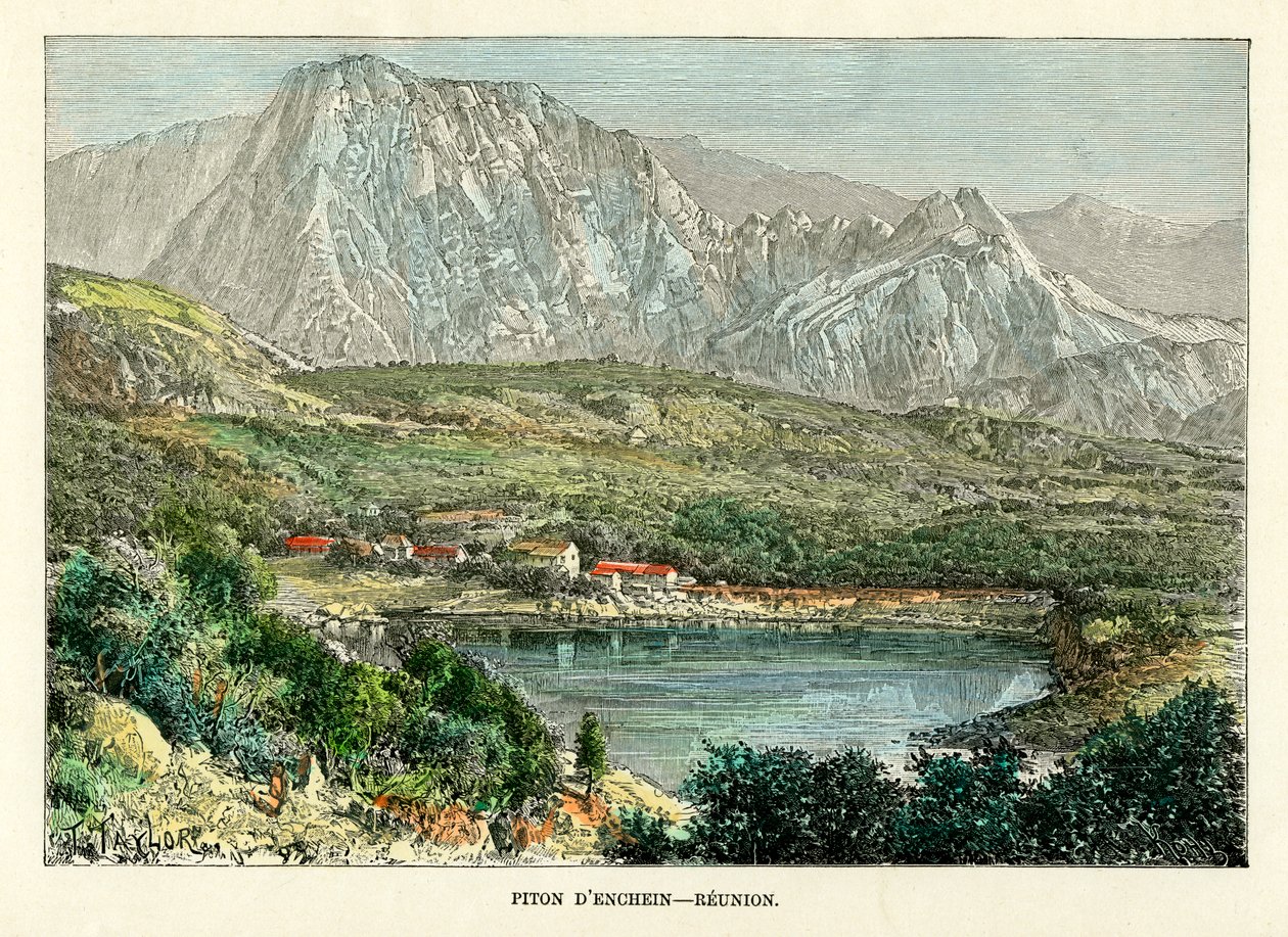 Piton d Enchein ، ريونيون ، c1880. بواسطة تايلور