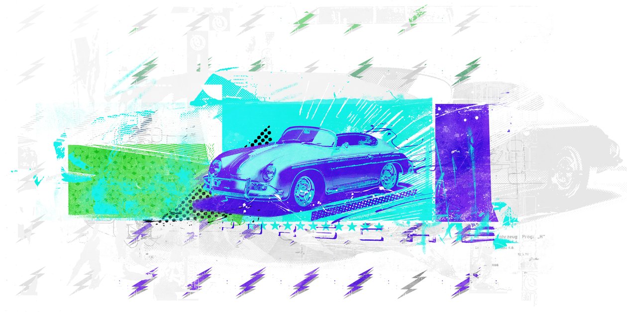 Vintage Futurism 2015 (ملصقة على قماش) بواسطة تيس ألبرز