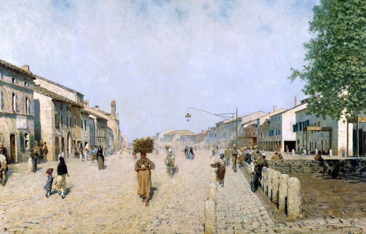 شارع في رافينا ، 1874 بواسطة Telemaco Signorini