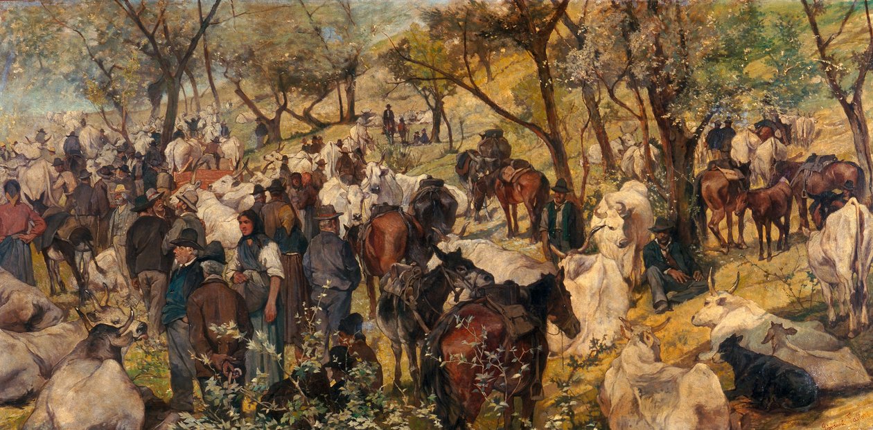 سوق ماريما بواسطة Telemaco Signorini
