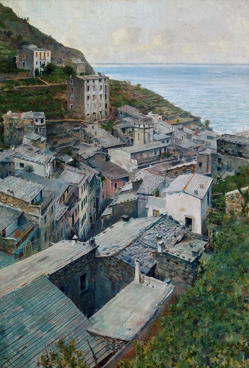 السقوف في Riomaggiore بواسطة Telemaco Signorini