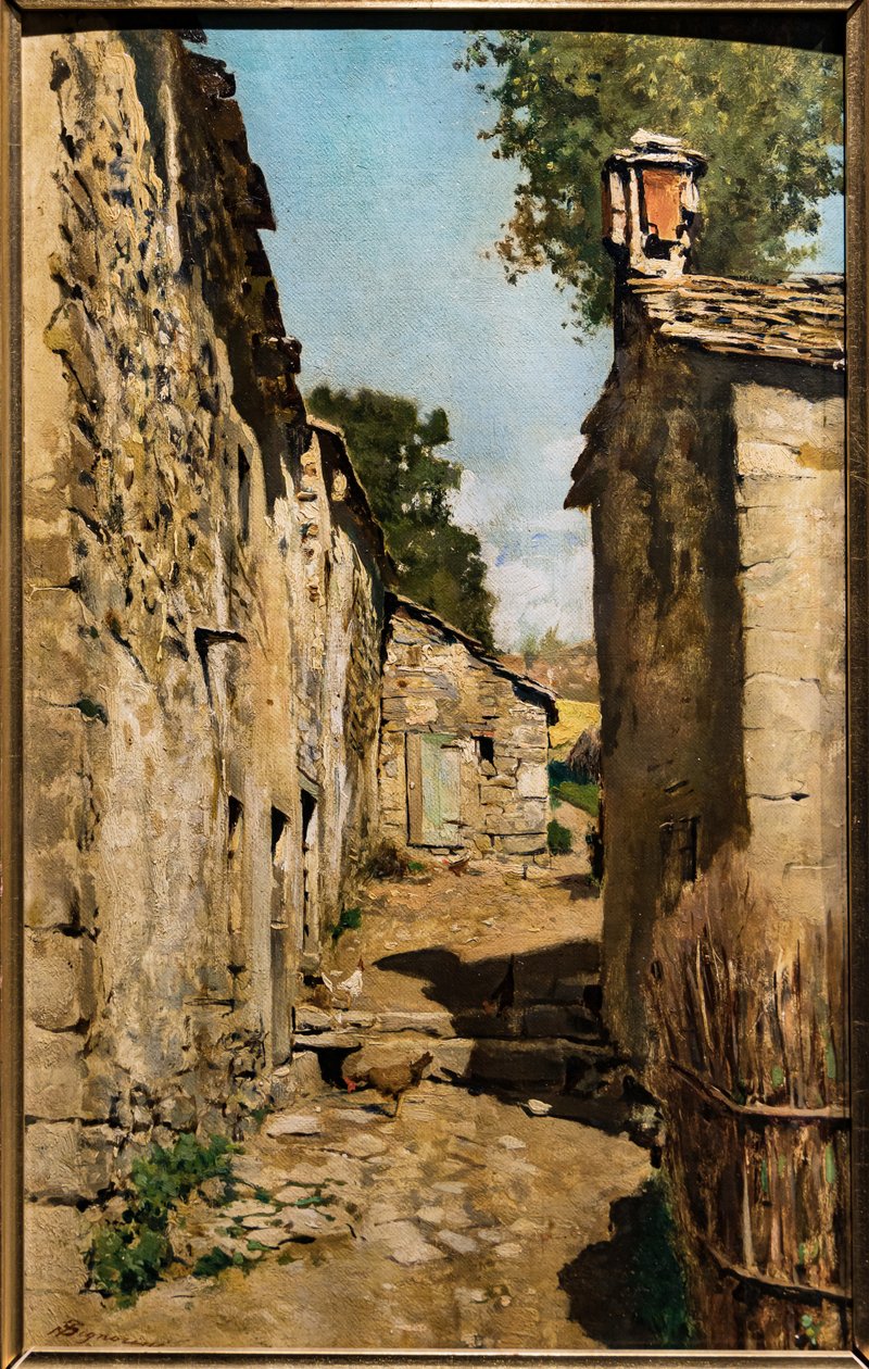 مبنى المزرعة في سيتينيانو ، حوالي 1862 (زيت على قماش مطبق على لوح) بواسطة Telemaco Signorini