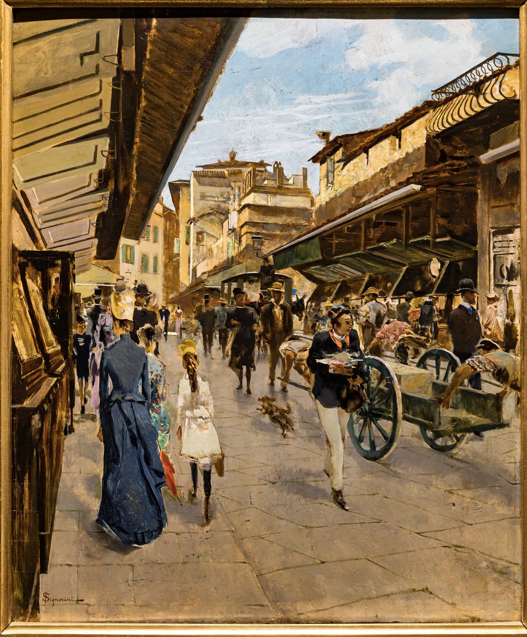 الجسر القديم في فلورنسا ، حوالي 1882 (زيت على قماش) بواسطة Telemaco Signorini