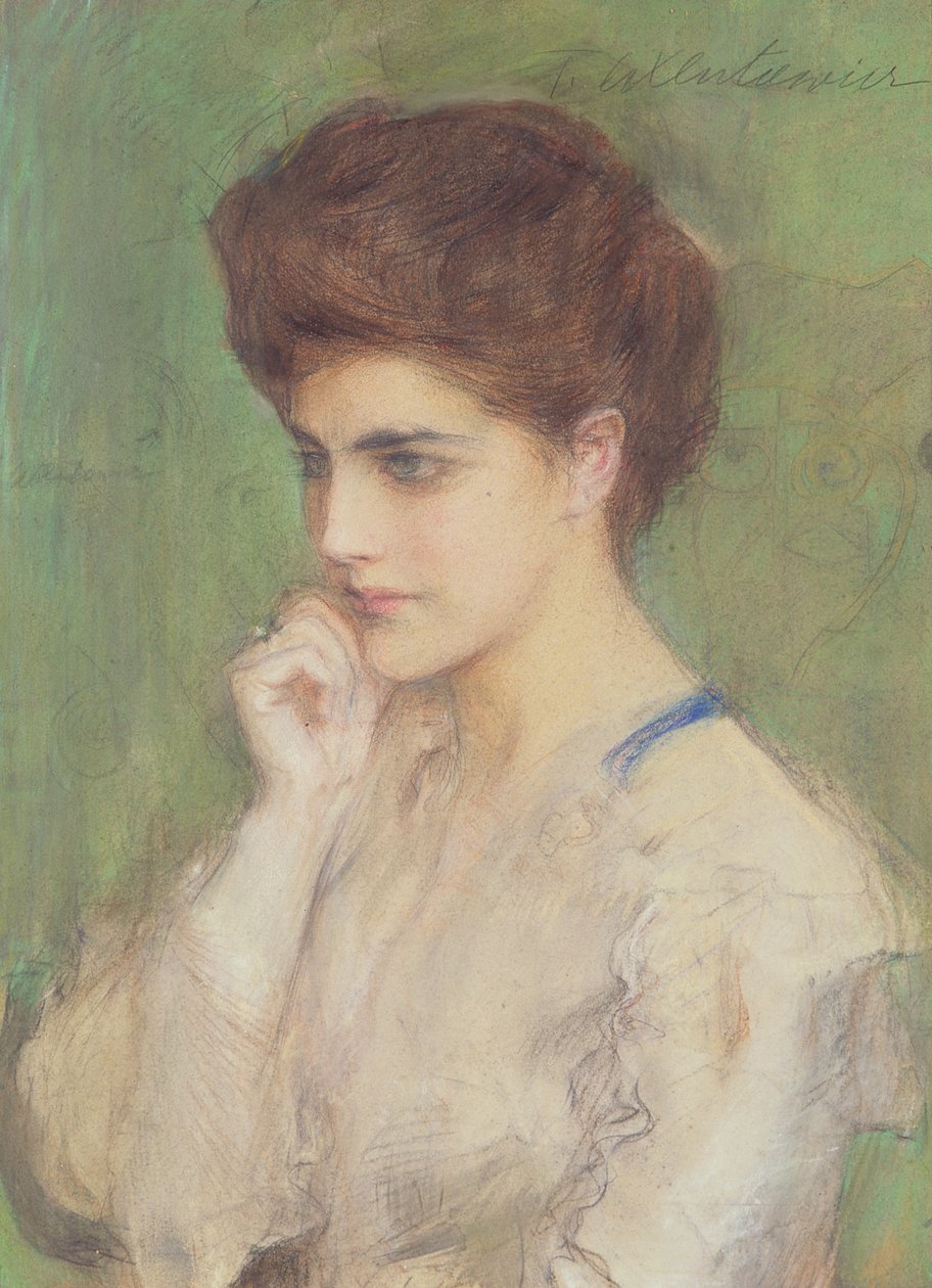 امرأة عميقة في الفكر ، ج .1910 (باستيل على ورق) بواسطة تيودور اكسينتوفيتش