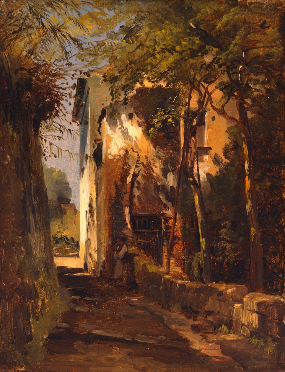 A Country Road in Sorrento (oil on canvas) بواسطة تيودورو دوكليري