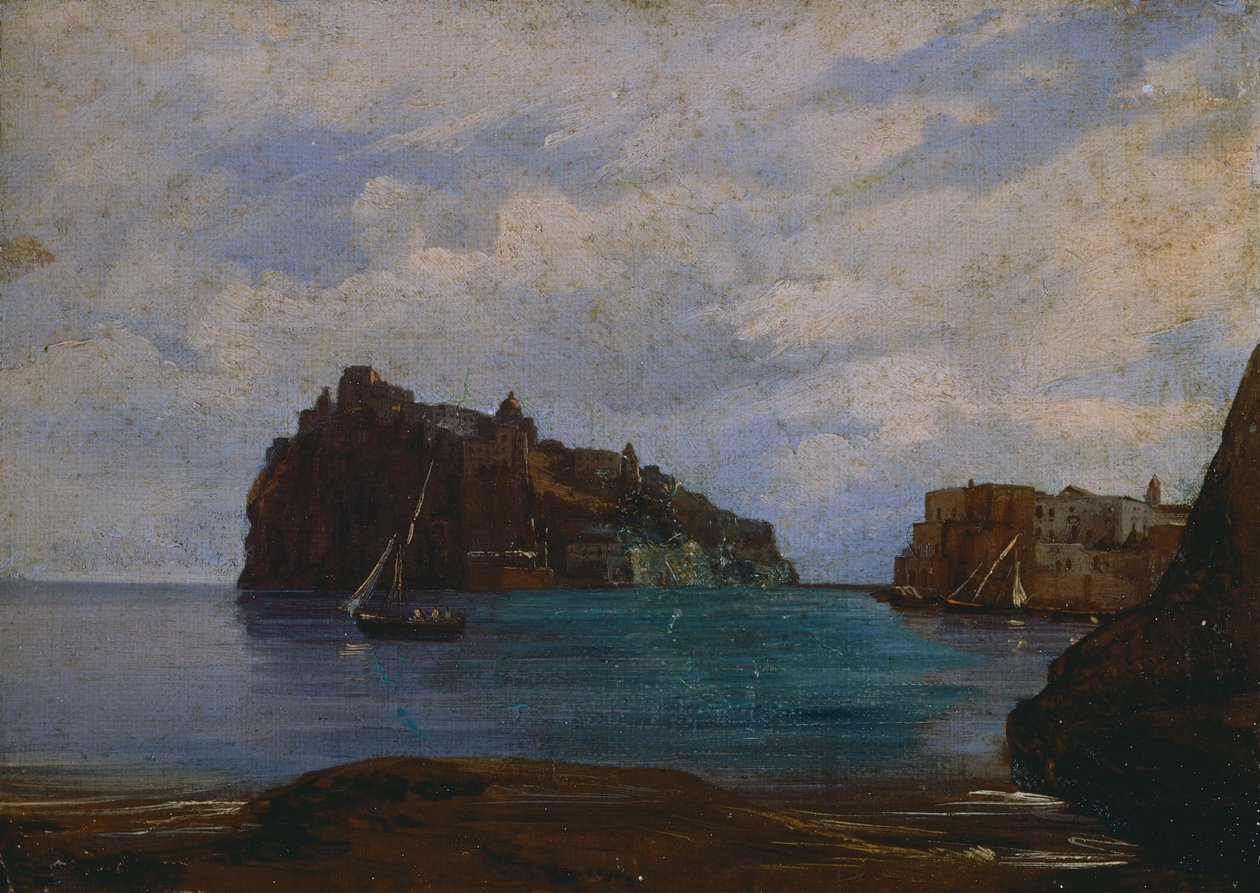 The Aragonese Castle of Ischia (oil on canvas) بواسطة تيودورو دوكليري