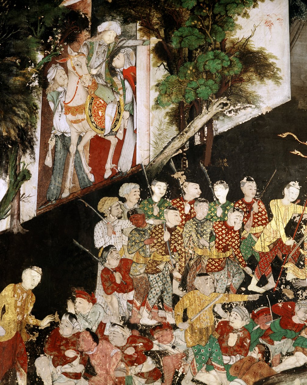 مرتزقة من جيش الممالك 101 ، تفاصيل Mahosadha Jataka (لوحة جدارية) بواسطة المدرسة التايلاندية