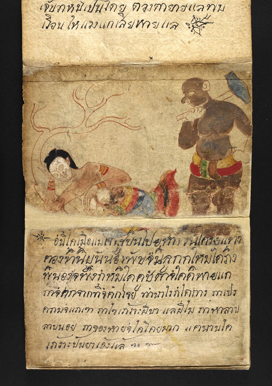 أو. 16482، f.48 "ساترا"  عن العرافة والنصائح من أجل حياة سعيدة وصحية (كتاب طي الورق) بواسطة المدرسة التايلاندية
