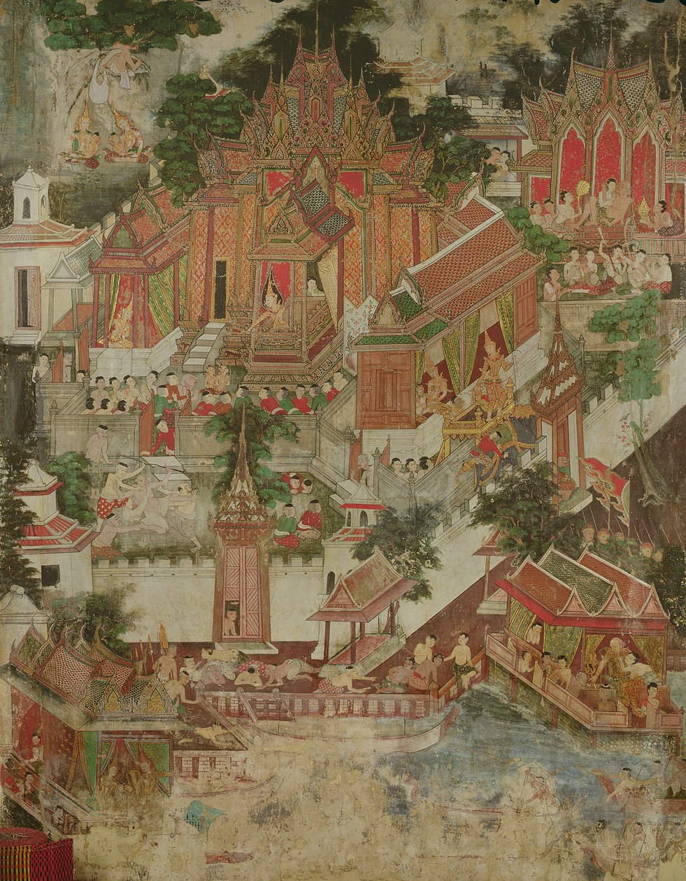 Vessantara Jataka ، Wat Suwannaram ، Thonburi ، 1831 بواسطة المدرسة التايلاندية