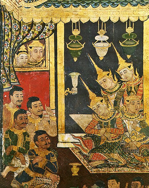 Wiharn Laikarn ، حلقة من Jataka Sang Thong (في الهواء الطلق) بواسطة المدرسة التايلاندية