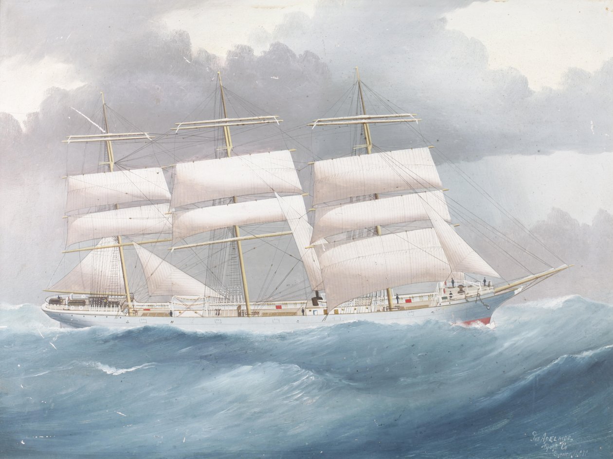 السفينة الثلاث السارية ry Brynymor &39;في البحر بواسطة The Adelaide Photo Co. Manner of Reginald Arthur Borstel