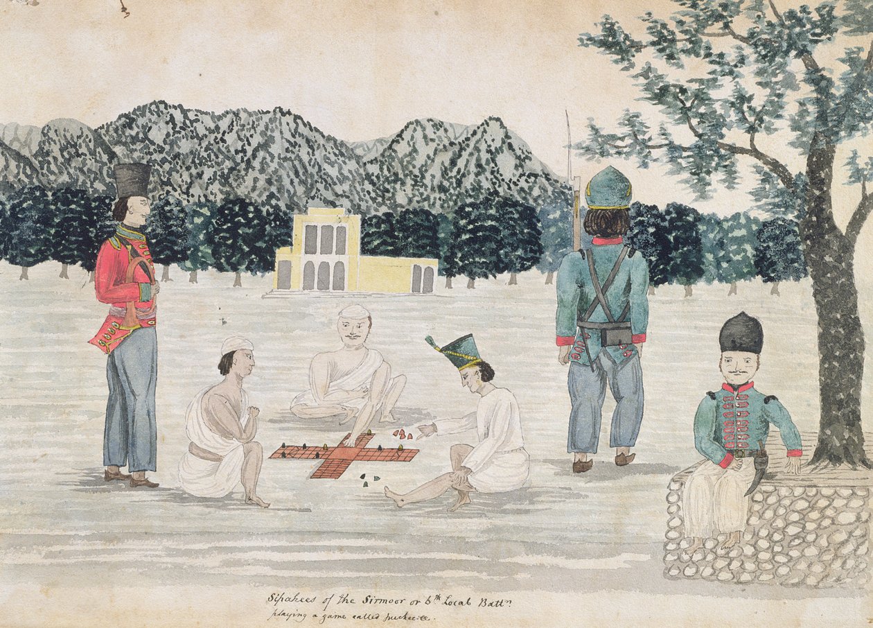 رسم تخطيطي لحياة جورخا في دهرا دون ، c.1821 (مرحاض على ورق) بواسطة هون. فريدريك شور
