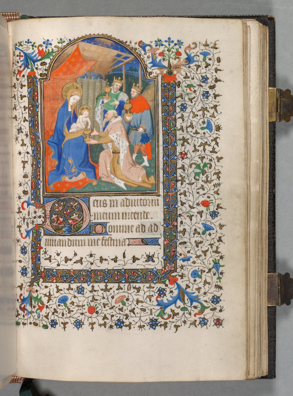 استخدام كتاب ساعات باريس: Fol. 67 و ، عبادة المجوس ، ج. 1420. بواسطة سيد بيدفورد