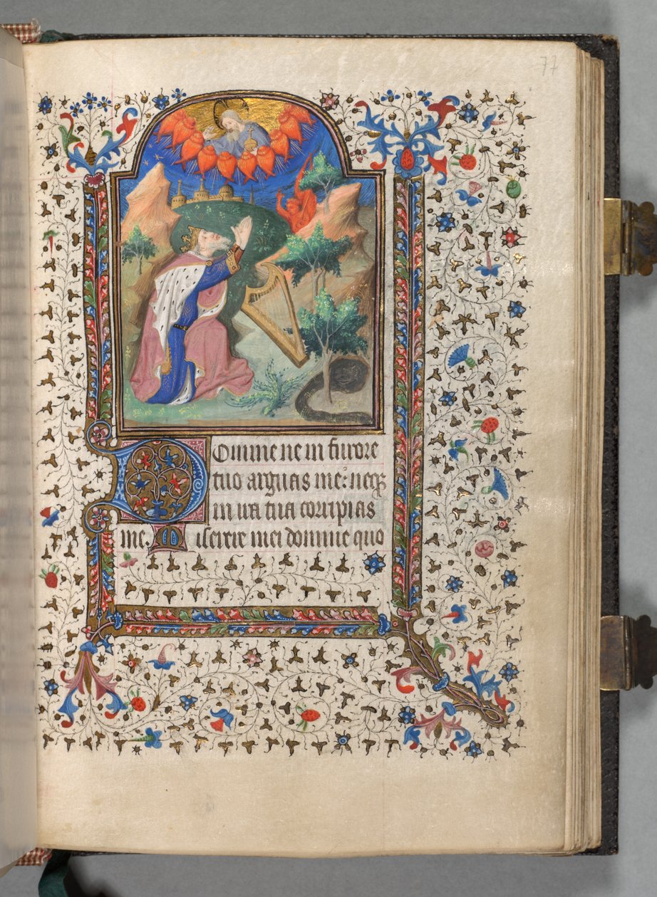 استخدام كتاب ساعات باريس: Fol. 77 و ، ديفيد ، ج. 1420. بواسطة سيد بيدفورد