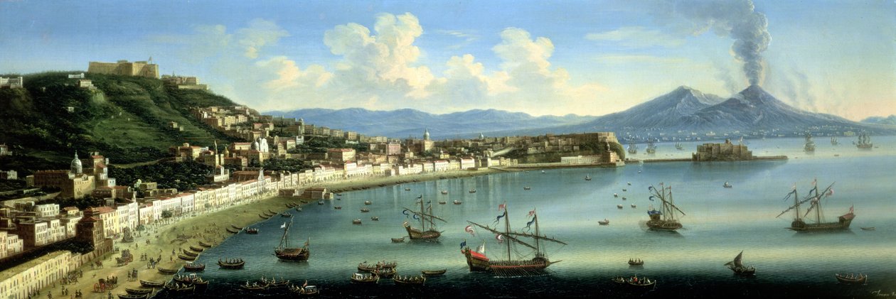 نابولي ، من مرتفعات Posillipo مع Vesuvius في المسافة ، 1740 بواسطة سيد متروبوليتان