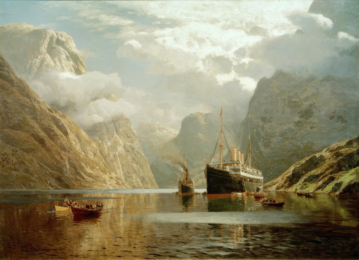 أوغست فيكتوريا في Naeröfjord بواسطة كارل بول Themistocles من Eckenbrecher
