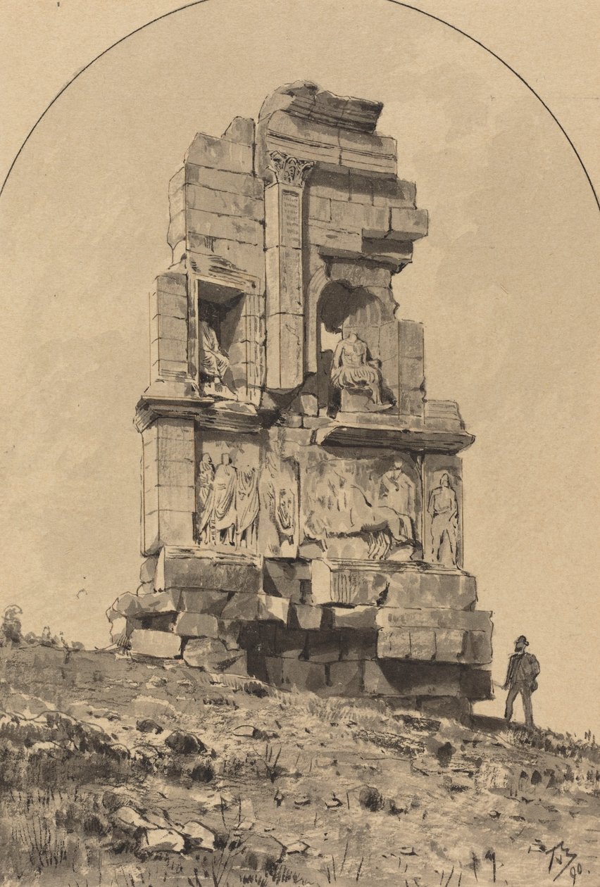 نصب فيلوبابوس التذكاري ، 1890. بواسطة Themistocles من الكسارة الزاوية