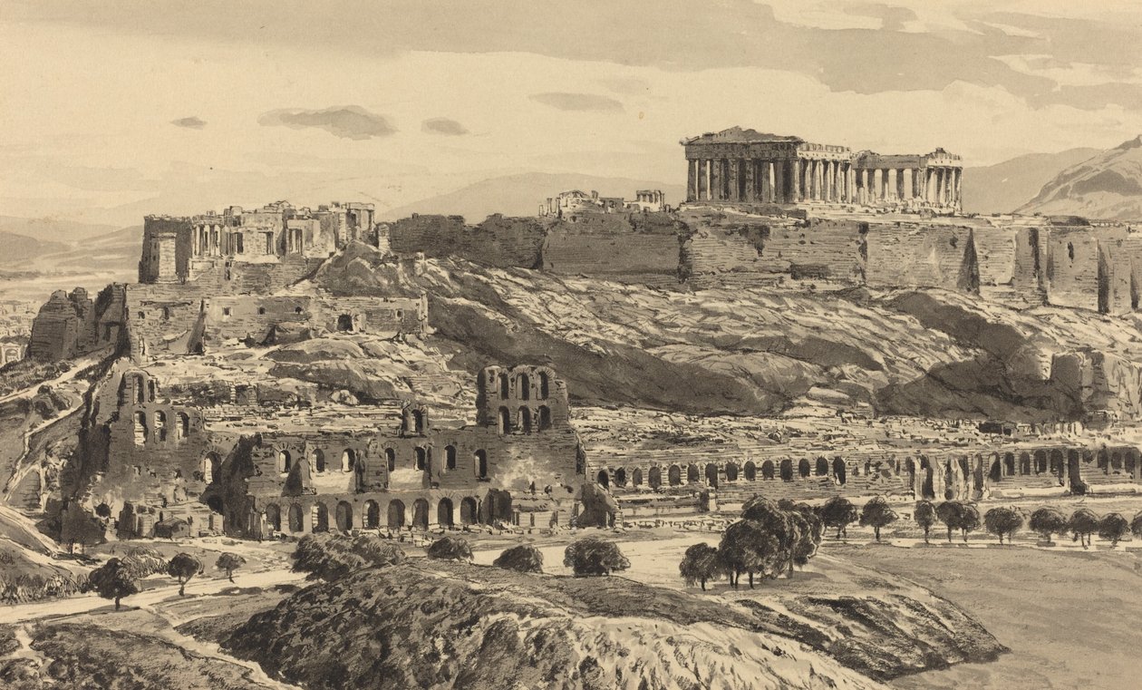 منظر للأكروبوليس ، 1890. بواسطة Themistocles من الكسارة الزاوية