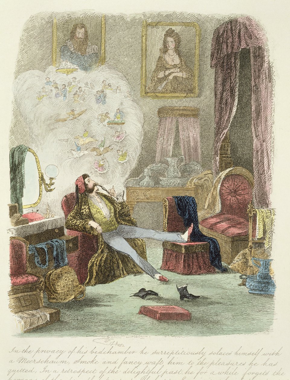 رسم توضيحي من "زيارة لندن الرائعة إلى عماته الأولى في البلد" ، نُشر عام 1859 (انظر أيضًا 193200 ، 203629 ، 203631) بواسطة ثيو