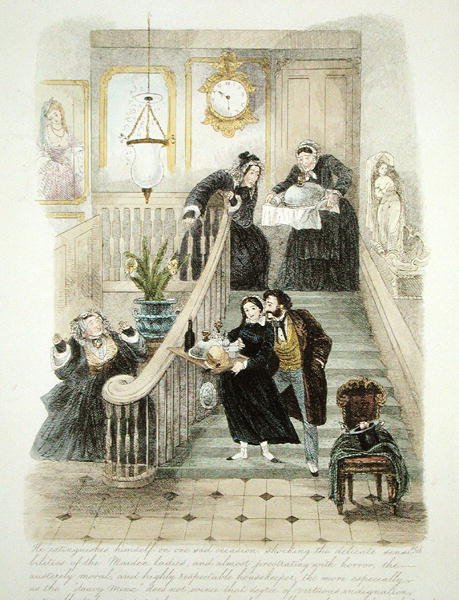 رسم توضيحي من زيارة لندن الرائعة إلى عماته الأولى في البلد ، نُشر عام 1859 (انظر أيضًا 193200 ، 203630-31) بواسطة ثيو ثيو
